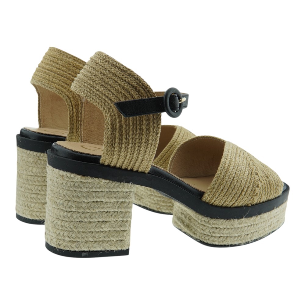 Sandalias mujer tacón ancho esparto – Gaimo elegancia natural foto 4