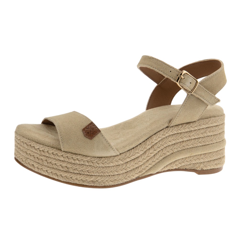 Sandalias Serraje Beig Cuña y Plataforma Popa | Comodidad y Estilo foto 3