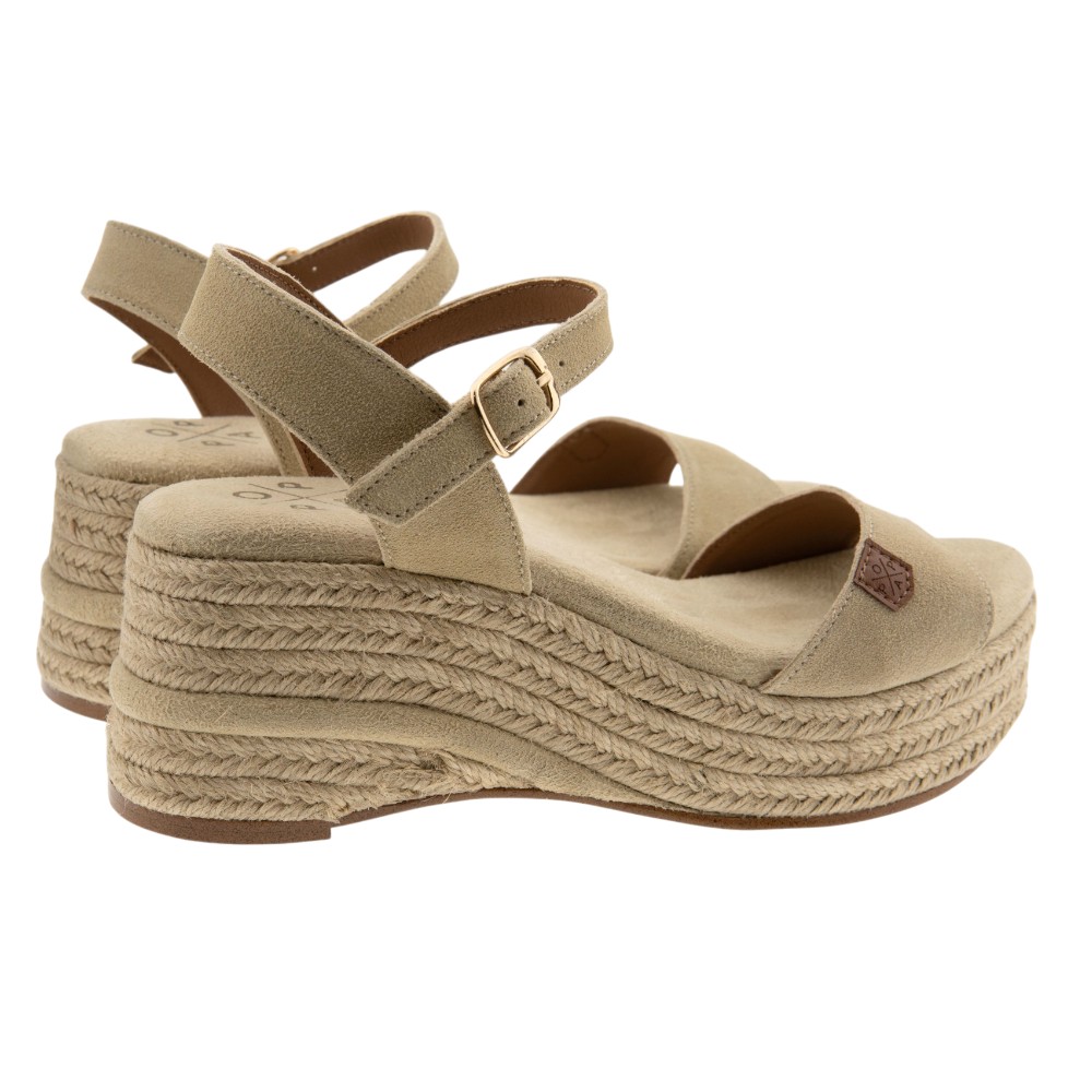 Sandalias Serraje Beig Cuña y Plataforma Popa | Comodidad y Estilo foto 4