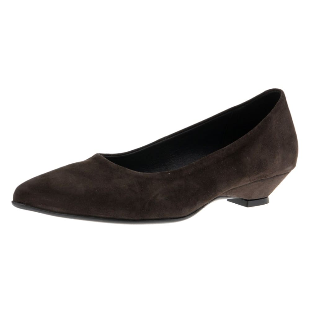 Zapatos ante marrón tacón bajo y punta Gaimo foto 3