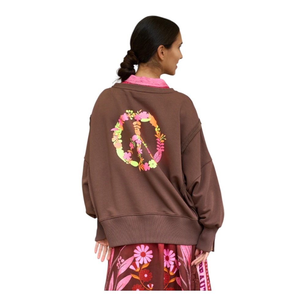 Sudadera mujer marrón con mensaje "nice" - Miss Goodlife foto 3