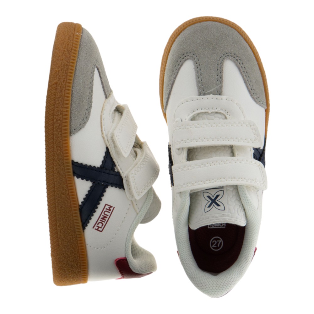 Zapatillas Munich niño blancas con velcro | Carrilé foto 2