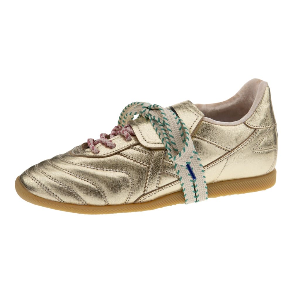 Munich zapatillas mujer doradas | Sneakers piel metalizada foto 3