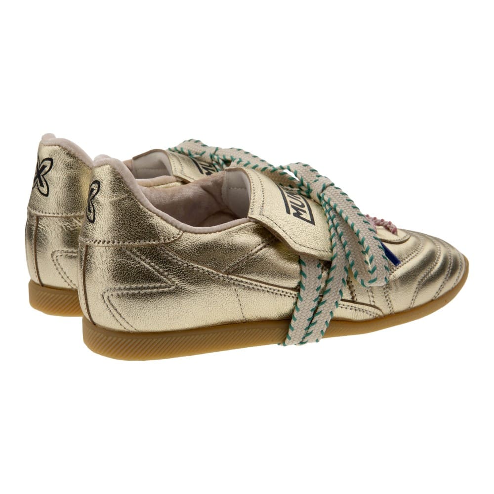Munich zapatillas mujer doradas | Sneakers piel metalizada foto 4