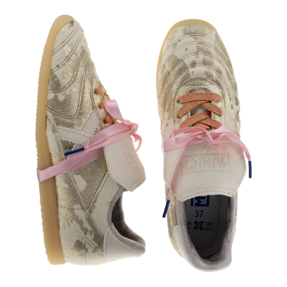 Munich mujer zapatillas beige y camel | Estilo retro foto 2