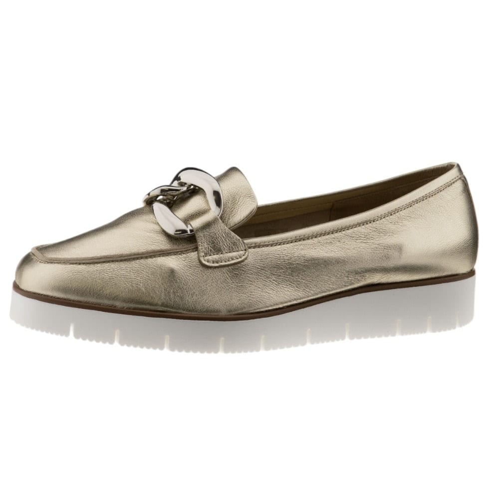 Mocasines metalizados mujer cadena Reqins Naster Cuir foto 3