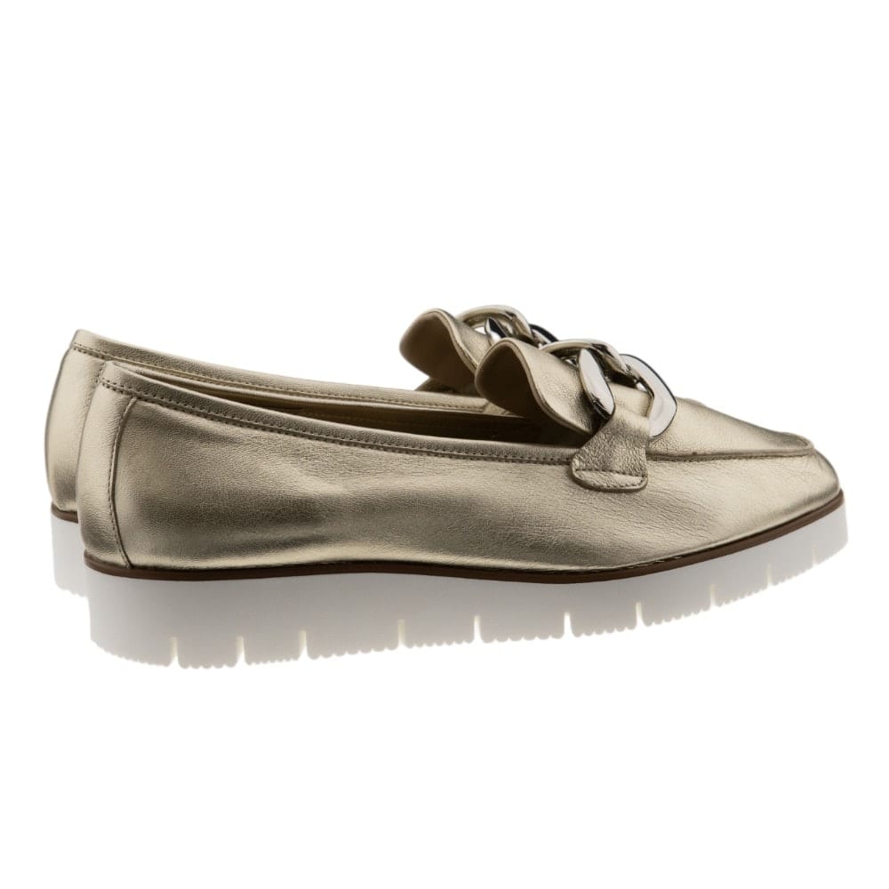 Mocasines metalizados mujer cadena Reqins Naster Cuir foto 4