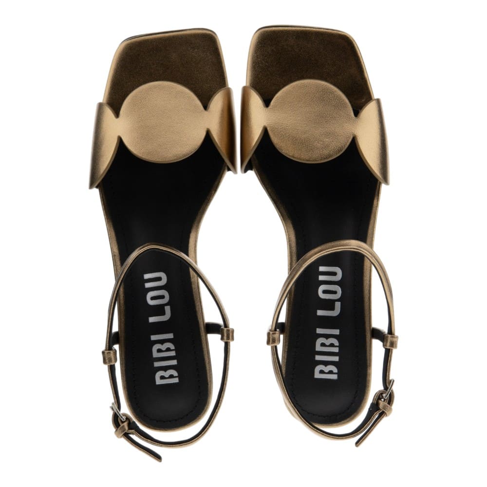 Sandalias tacón bajo bronce Bibilou elegantes mujer foto 2