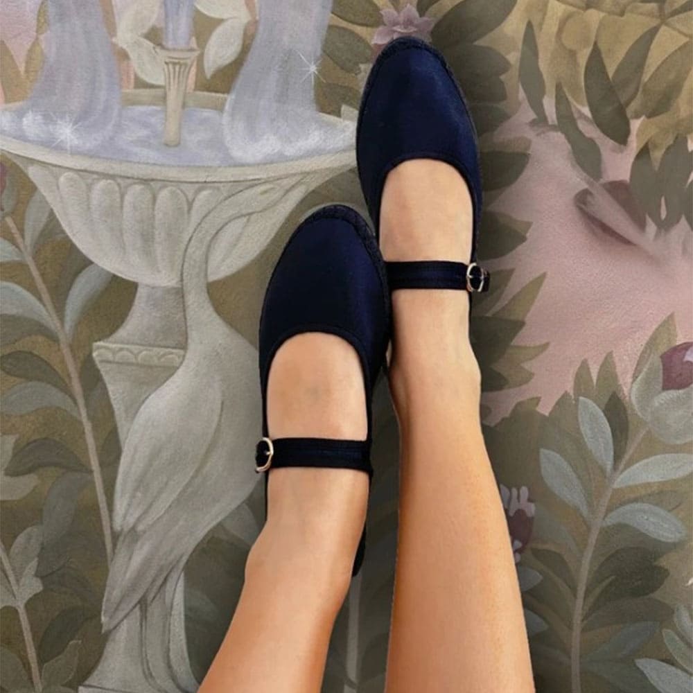 Merceditas raso azulón Flabelus mujer | Carrilé foto 3