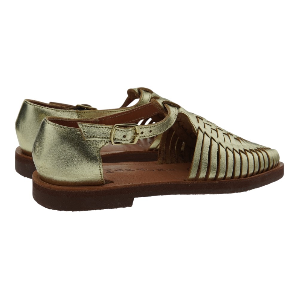 Sandalias doradas planas mujer Mapache – Estilo artesanal y cómodo foto 4