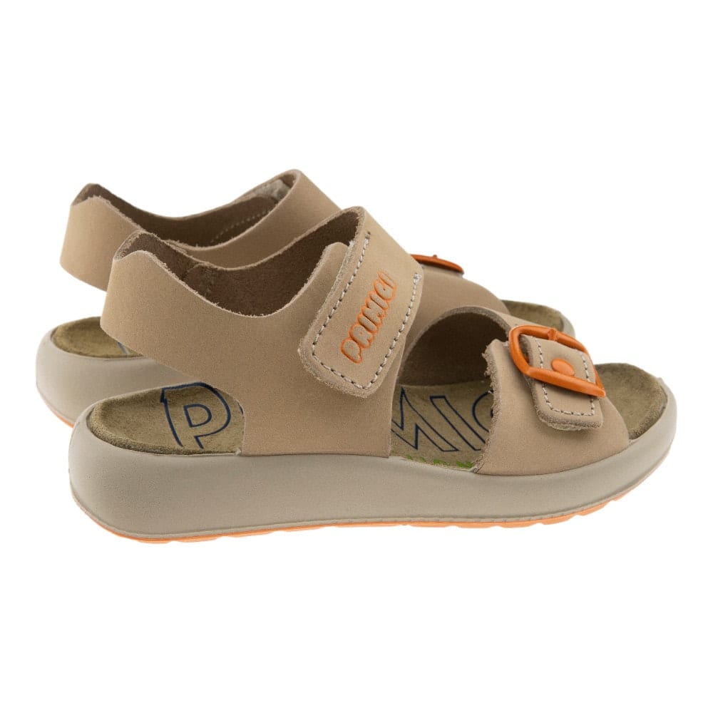 Sandalias Primigi Niño Caqui con Tira Velcro y Detalle Naranja | Carrile foto 4