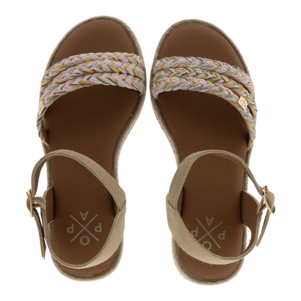 Sandalias planas Popa tiras trenzadas multicolor foto 2