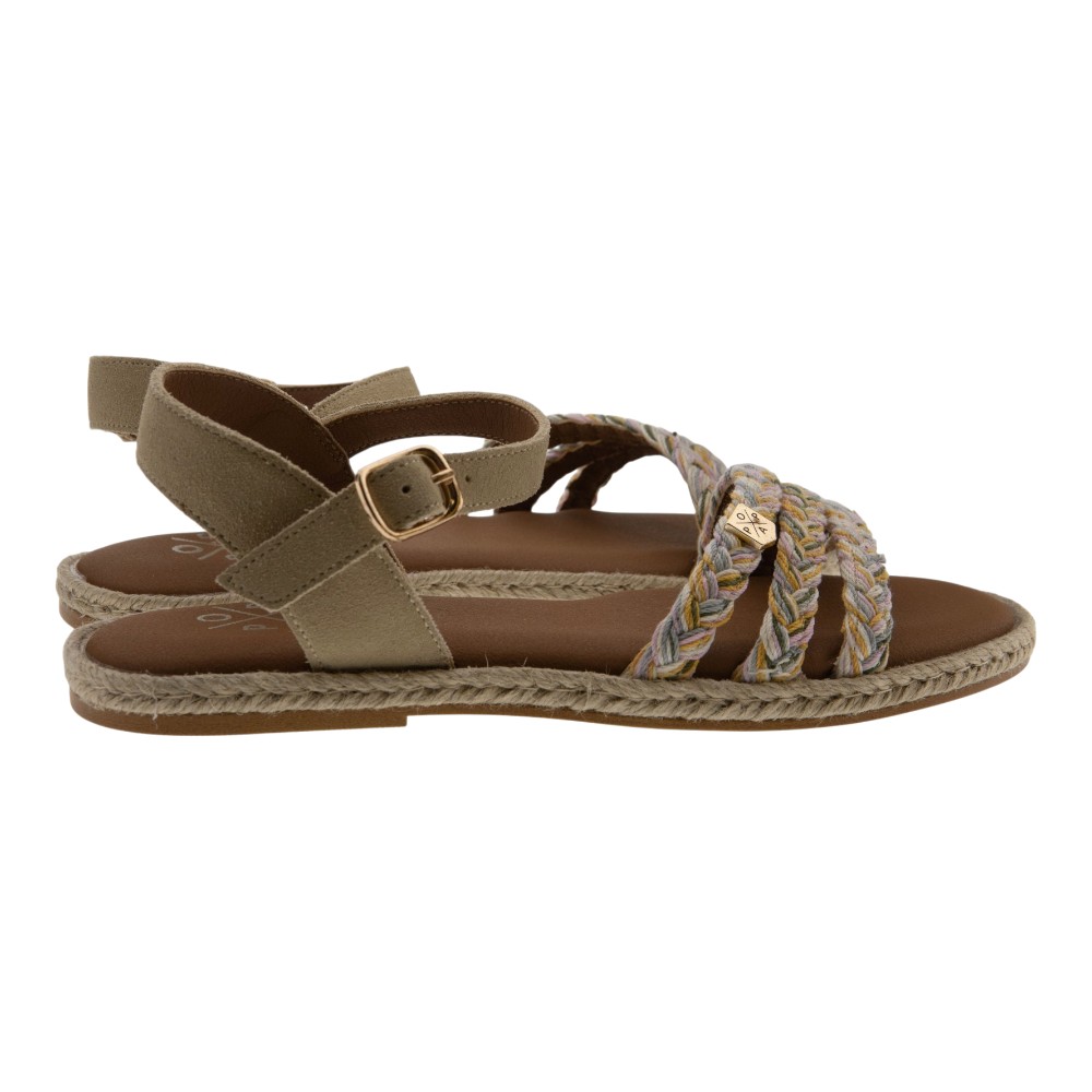 Sandalias planas Popa tiras trenzadas multicolor foto 4