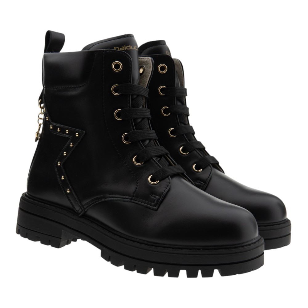 Botines negros militares niña estrella Balducci RIV1030