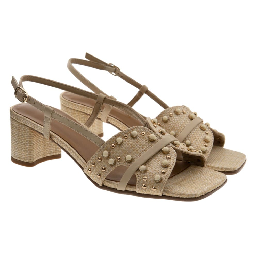 Sandalias rafia beig tachuelas Noa Harmon Salina 010249