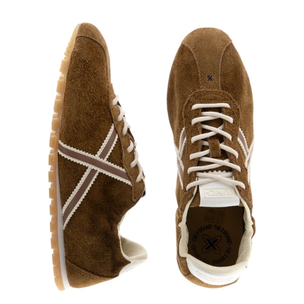 Sneakers Mujer Piel Ante Munich | Marrón y Burdeos foto 2