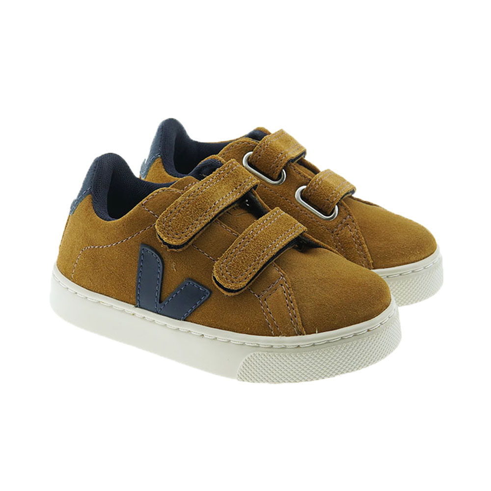 Zapatillas niño piel ante velcros Veja Small Splar W