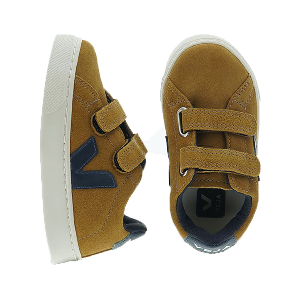 Zapatillas niño piel ante velcros Veja Small Splar W foto 2