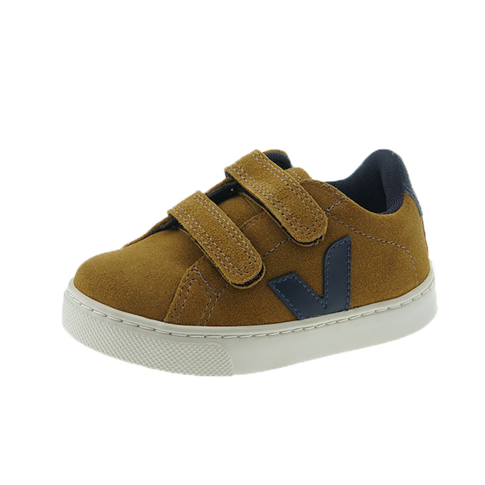 Zapatillas niño piel ante velcros Veja Small Splar W foto 3