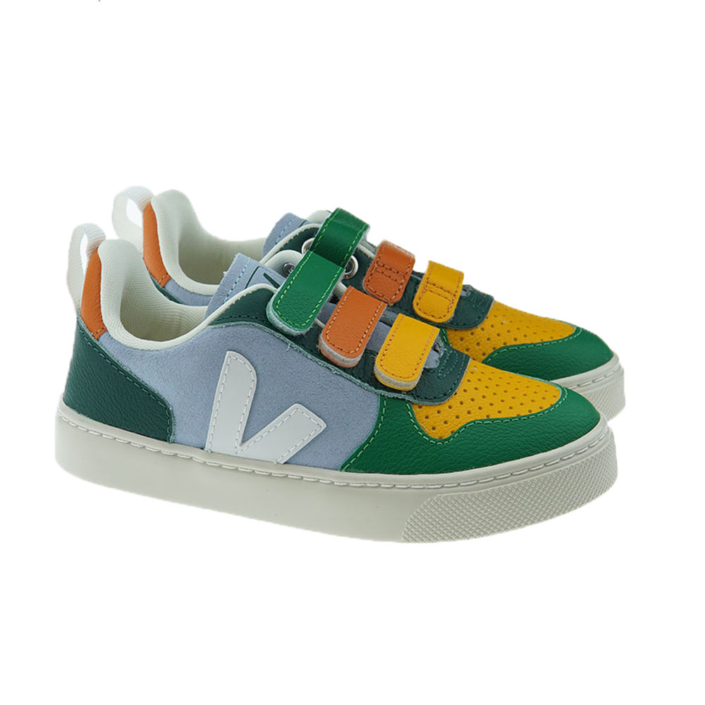 Sneakers niño piel ante velcros Veja Small V-10 V