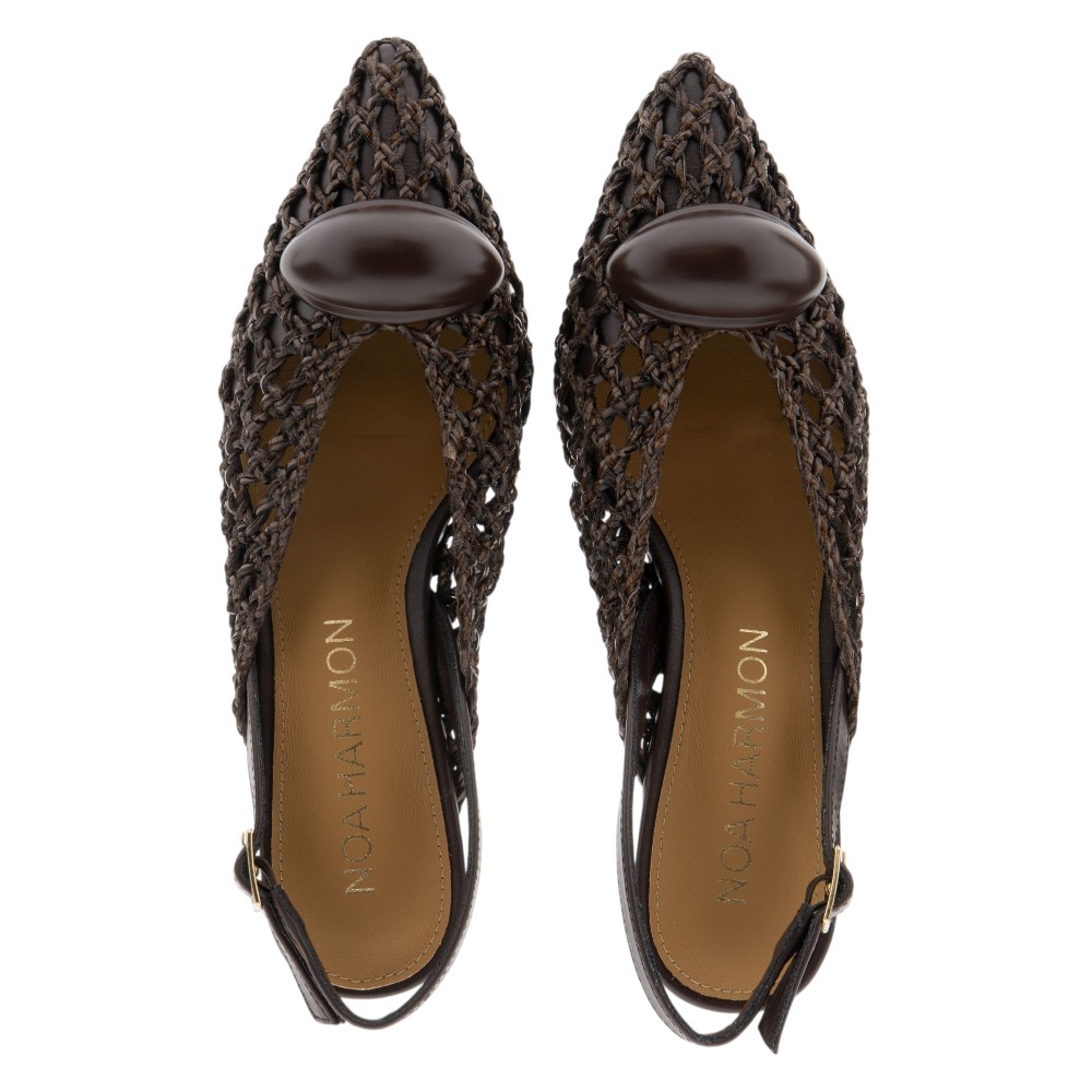 Zapato destalonado rafia trenzada tacón bajo Noa Harmon | Carrilé foto 2