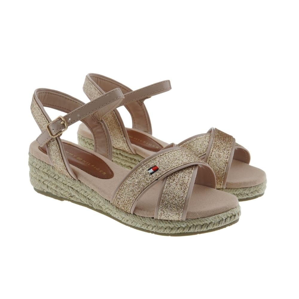 Sandalias glitter cuña esparto Tommy Hilfiger T3A7-32186