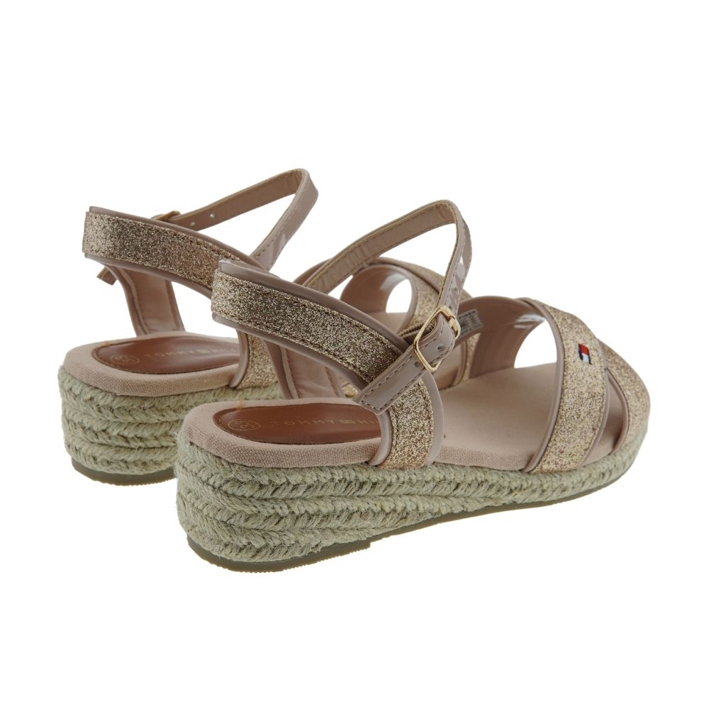 Sandalias glitter cuña esparto Tommy Hilfiger T3A7-32186 foto 4