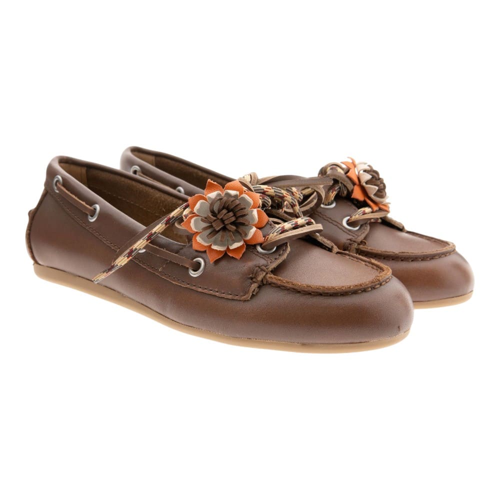 Náuticos cuero mujer flor Bibilou Tana Loafers