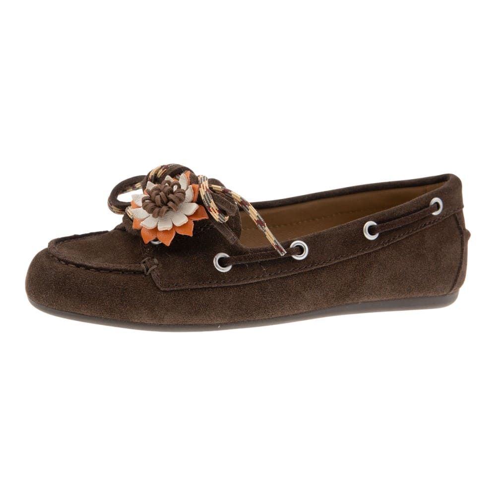 Náuticos marrones mujer Bibilou con detalle floral foto 3
