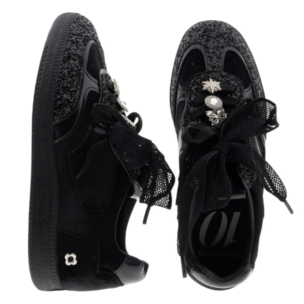 Sneakers negras glitter y brillantes Noa Harmon foto 2