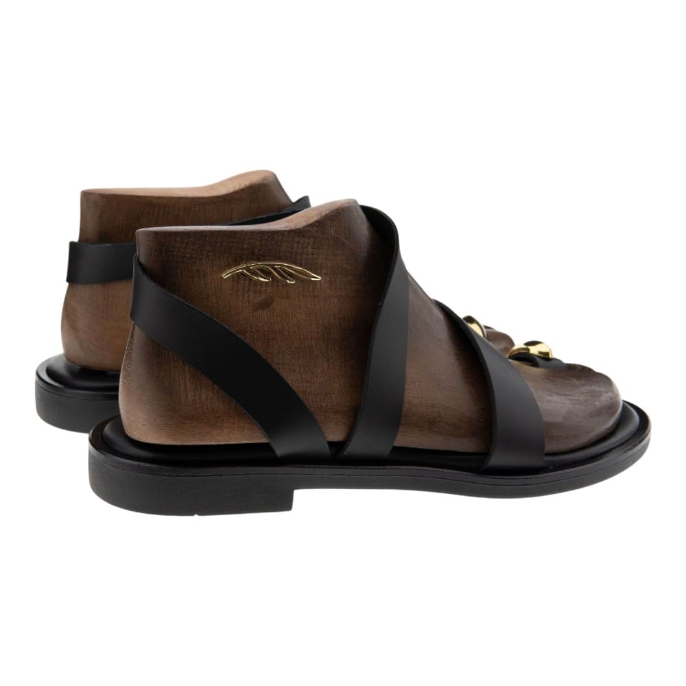 Sandalias planas negras dedo Lainas | Sandalias piel mujer foto 4