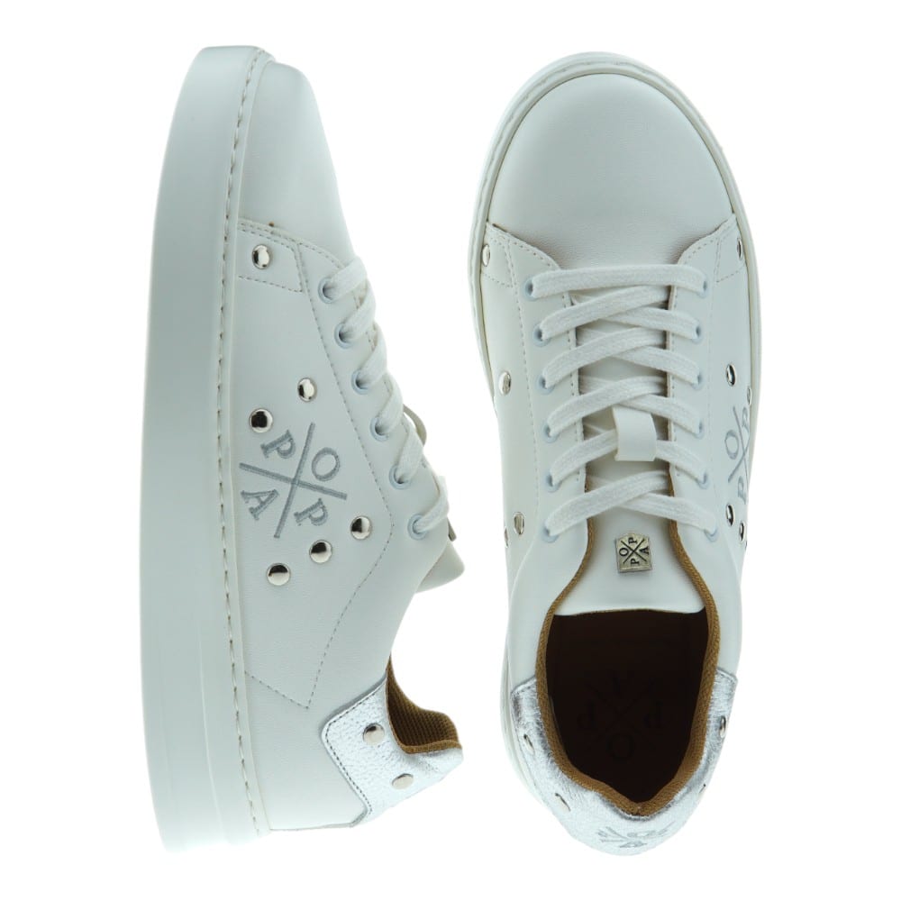 Sneakers piel mujer cordónes Popa Vicort Adornos foto 2
