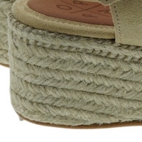 Sandalias cuña esparto Popa en beige y negro foto 6