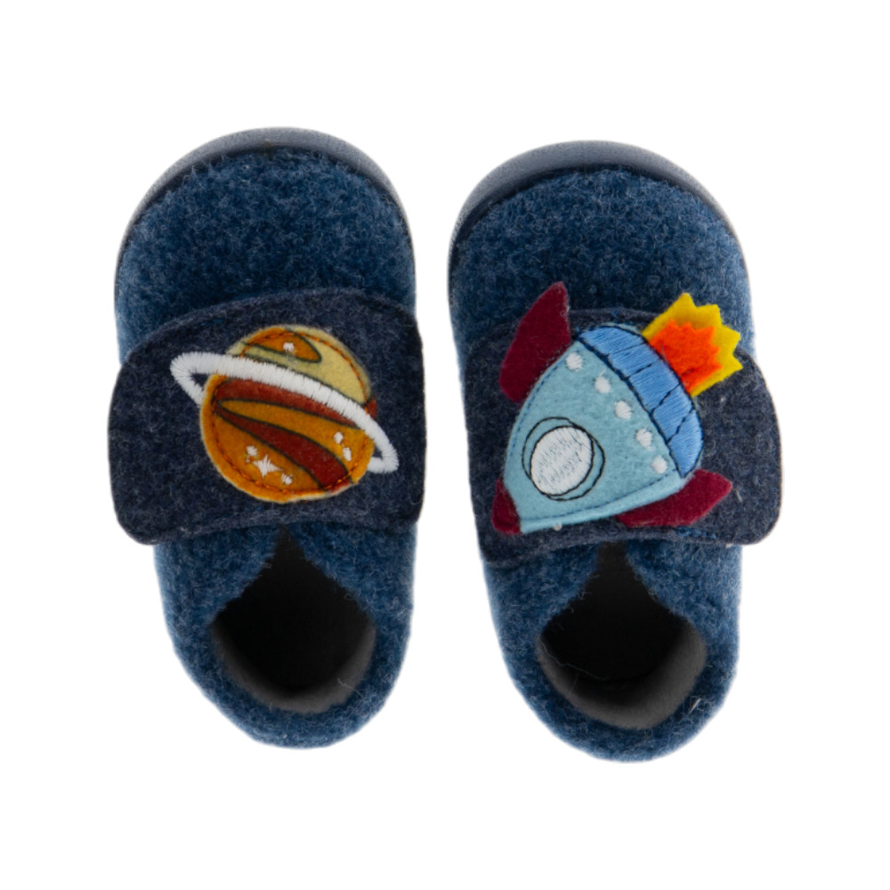 Zapatillas de casa bebé respetuosas cohete azul - Igor foto 2