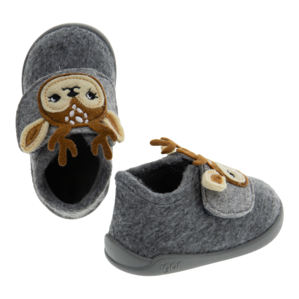 Zapatillas de casa bebé respetuosas ciervo gris - Igor foto 4