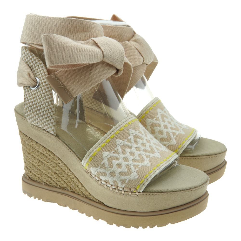 Alpargatas cuña alta esparto atadas Ugg W Abbot Wrap Drifwood