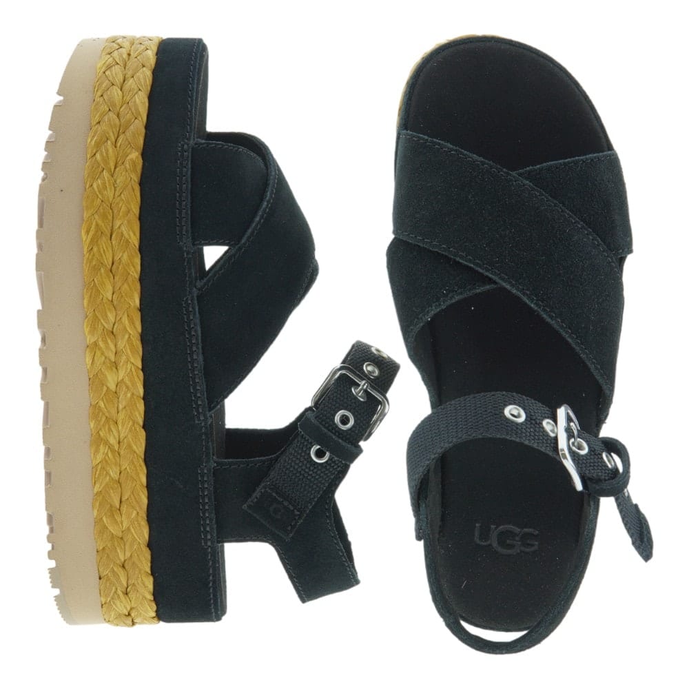 Sandalias Plataforma UGG Negras Yute | Carrile foto 2