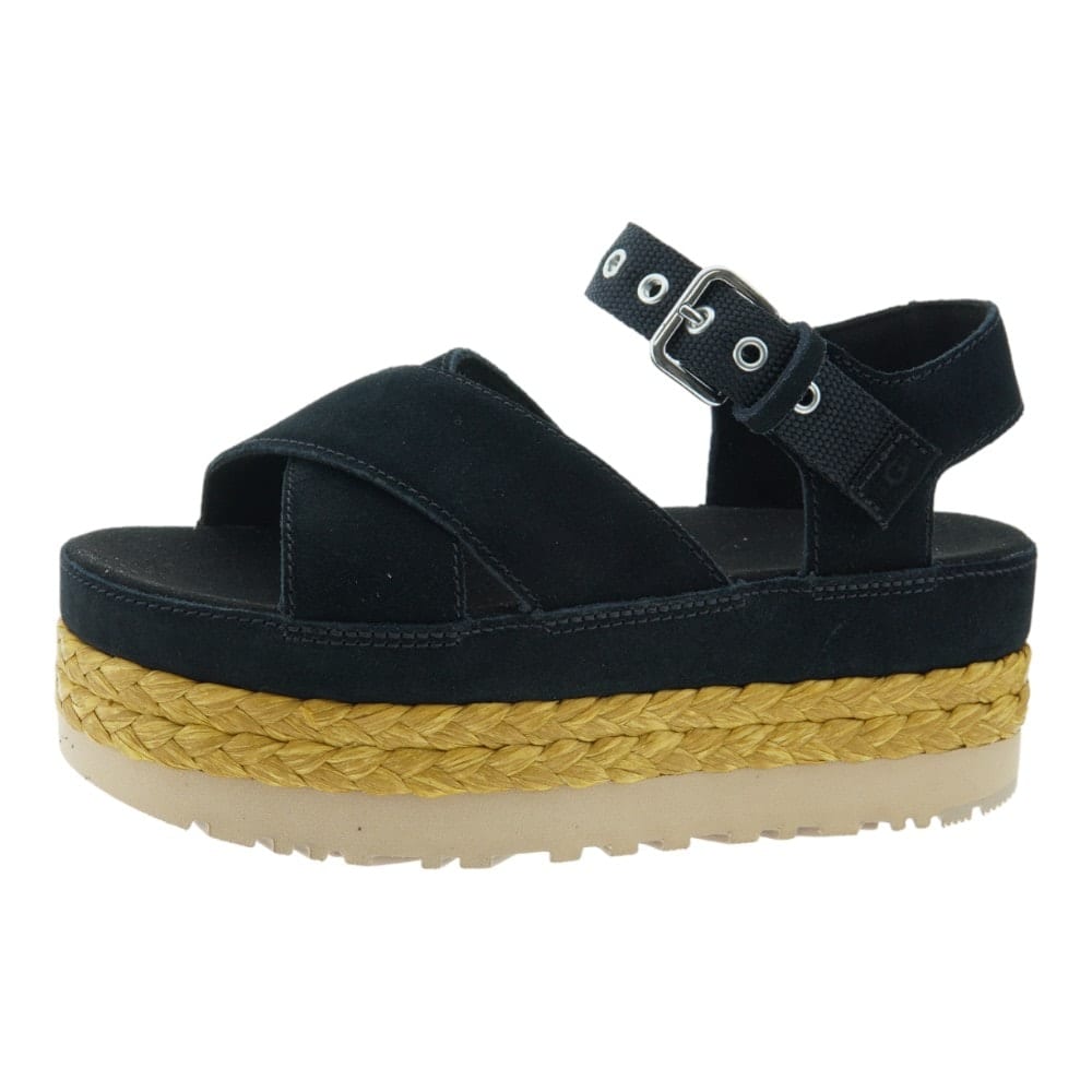 Sandalias Plataforma UGG Negras Yute | Carrile foto 3