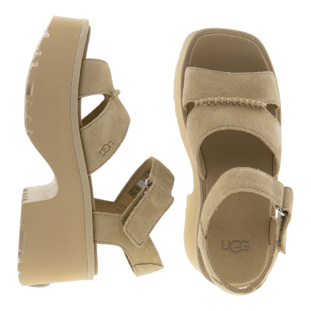 Sandalias tacón mujer plataforma Ugg camel – Moda con altura y confort foto 2