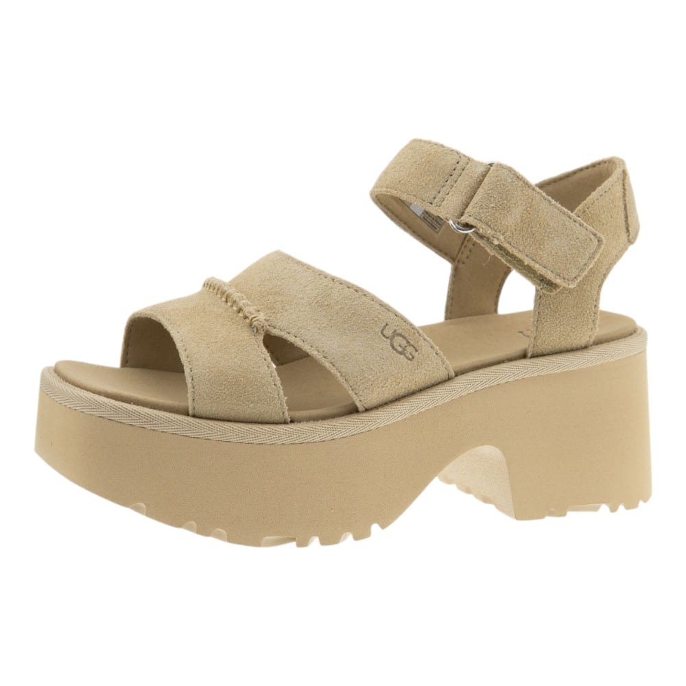 Sandalias tacón mujer plataforma Ugg camel – Moda con altura y confort foto 3