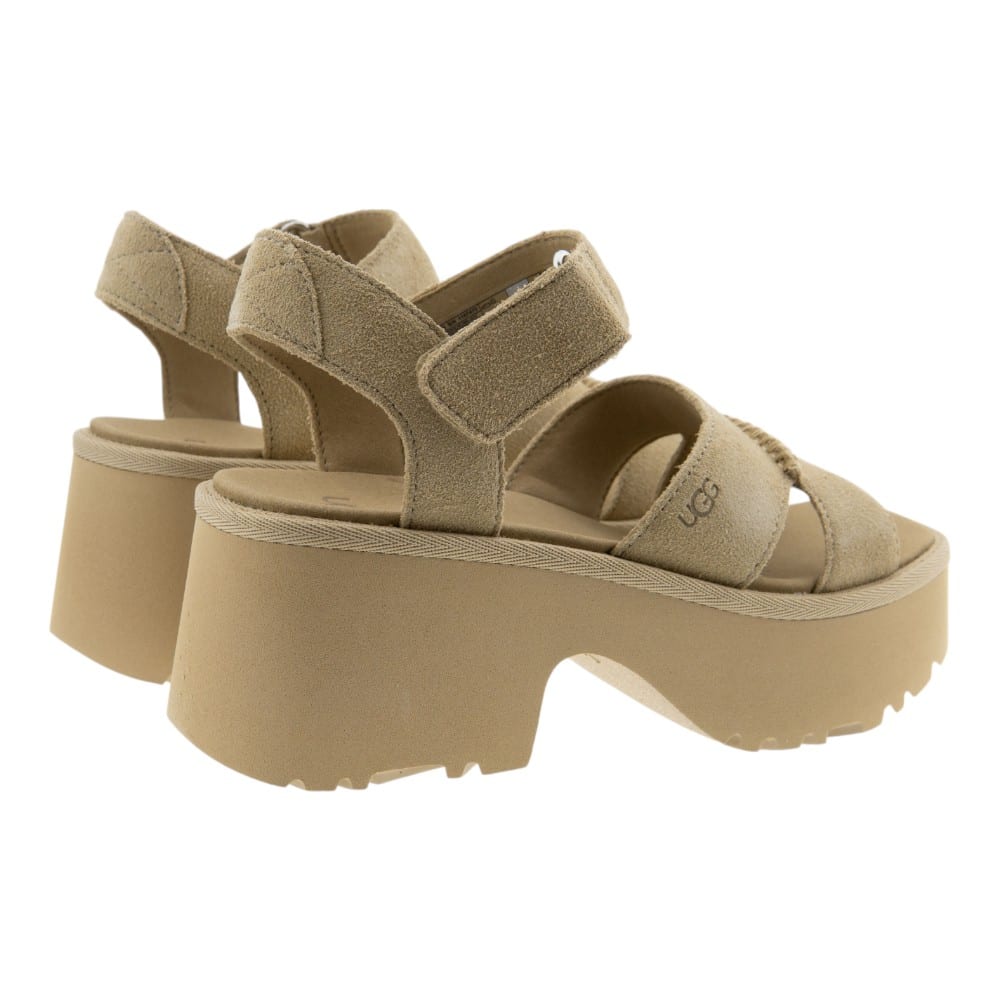 Sandalias tacón mujer plataforma Ugg camel – Moda con altura y confort foto 4