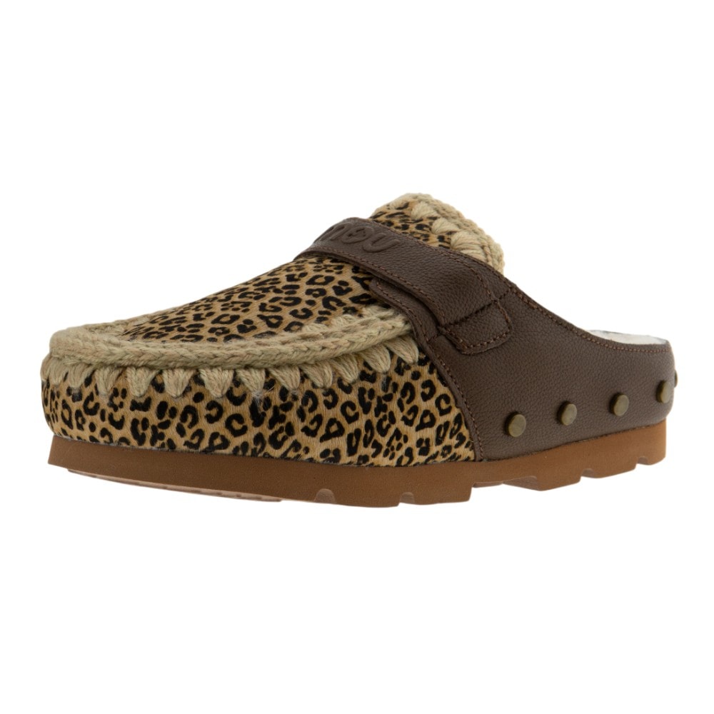 Zuecos borreguillo leopardo Mou con suela gruesa foto 3