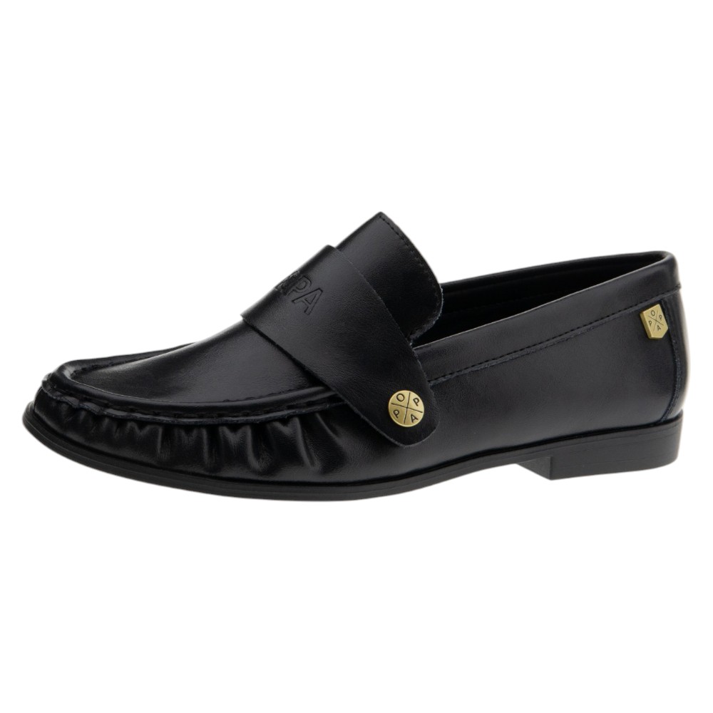 Mocasines negros adorno cadena Popa | Carrilé foto 3