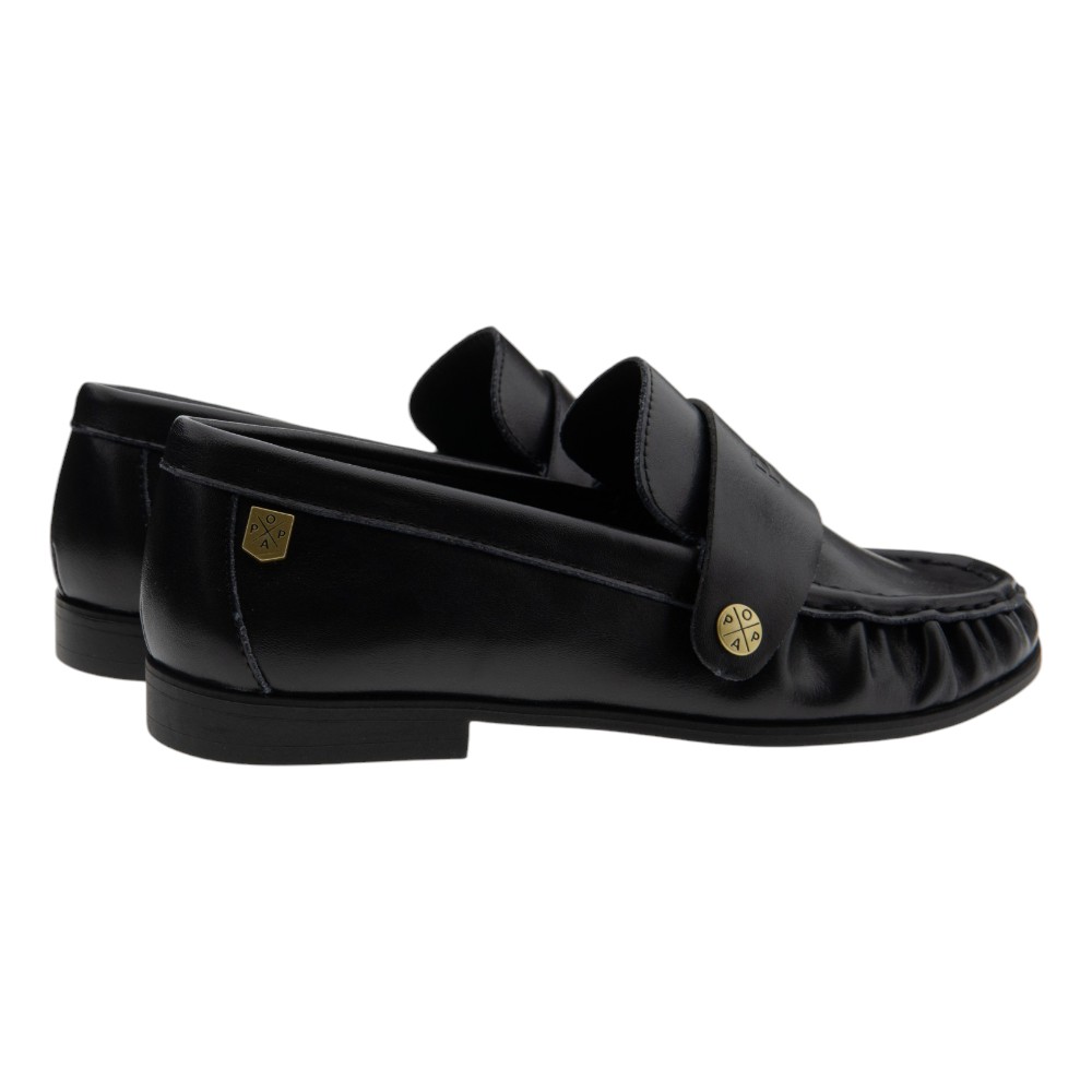 Mocasines negros adorno cadena Popa | Carrilé foto 4