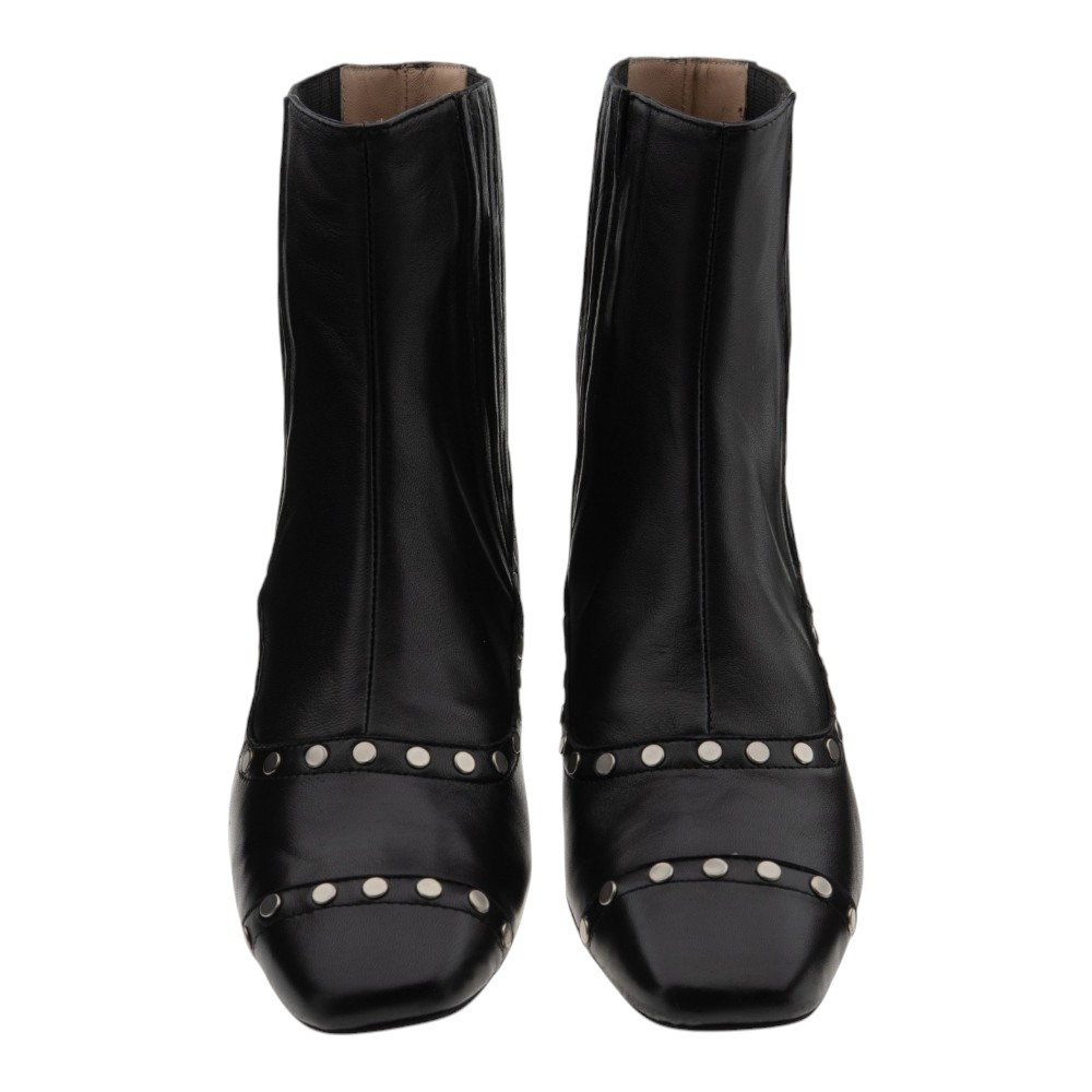 Botines piel tachas tacón cuadrado Miuxa | Carrilé foto 2