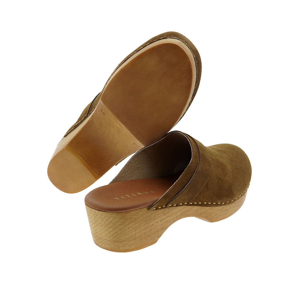 Zuecos tacón madera piel ante Tiziana Zueco01P