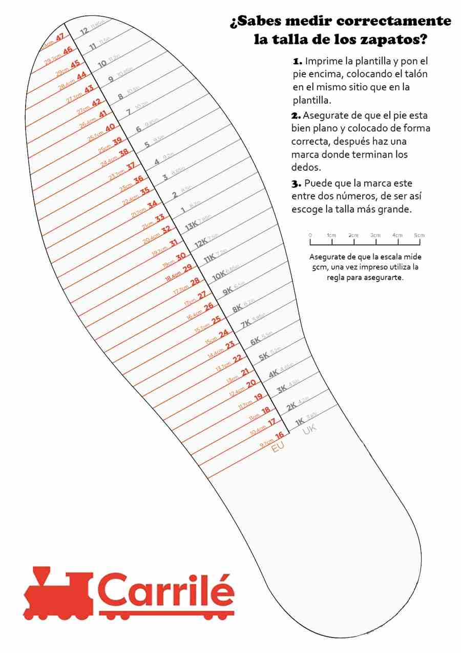 Equivalencia tallas zapatos, tallas zapatos - Carrilé.es